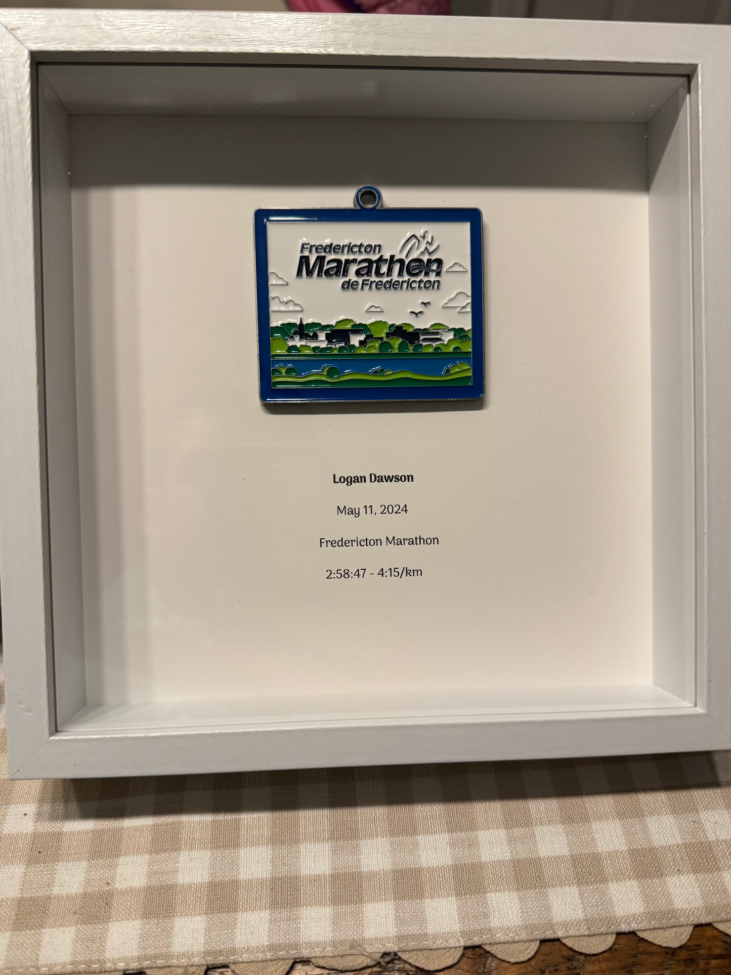 “You Did It!” Medal Display (White Frame)
